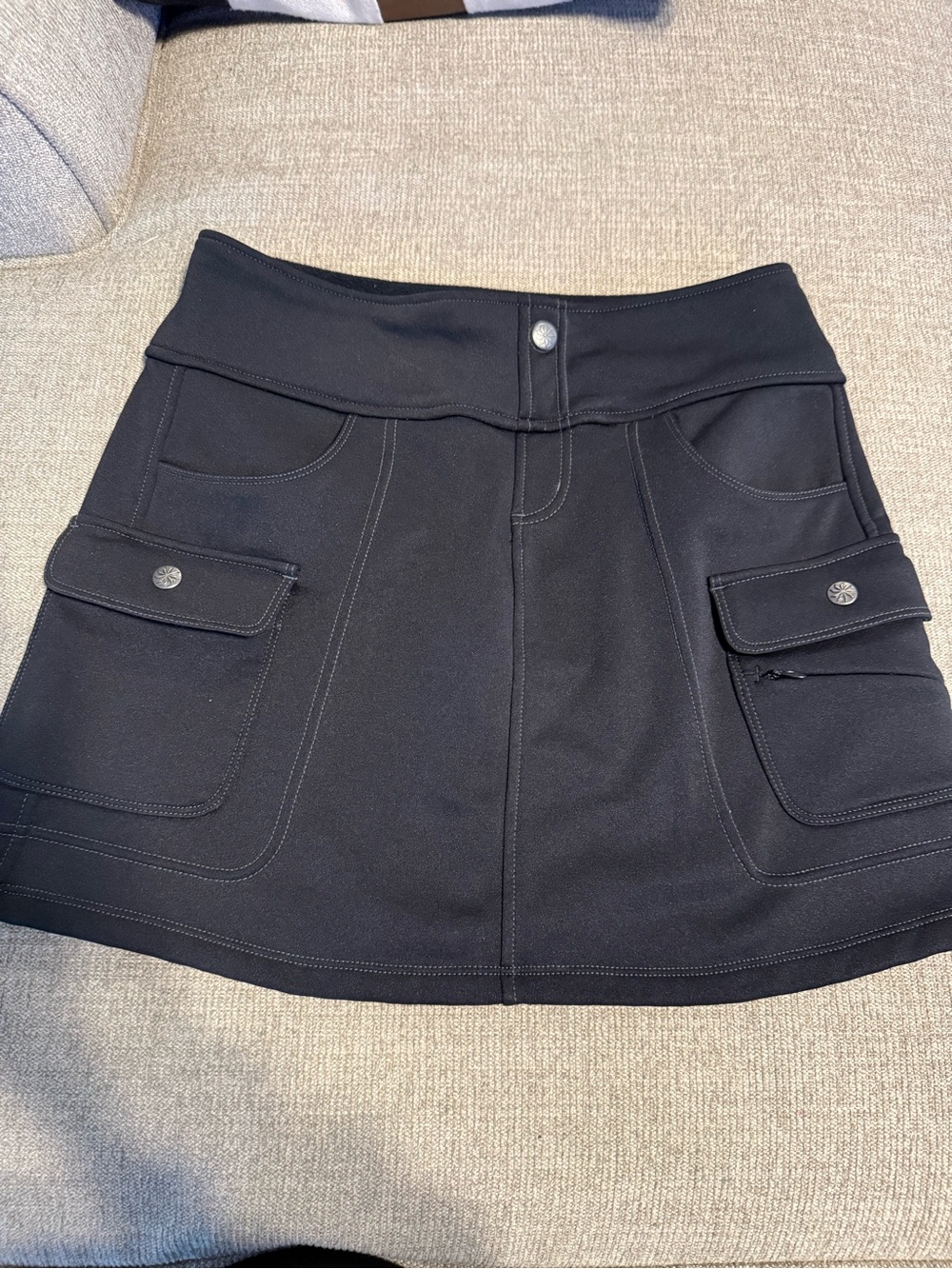 Athleta Snowslide Fleece Lined Skirt Size Small Black Warm Activewear